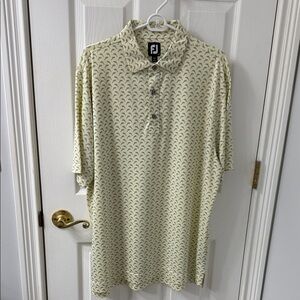 FootJoy yelllow and Blue  dolphin  print Golf Polo
